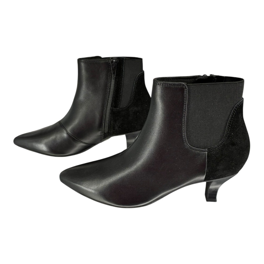 Clarks Collection Kepley Erin Black Leather Ankle Booties Pointed Toe NIB 7.5 - Picture 5 of 7